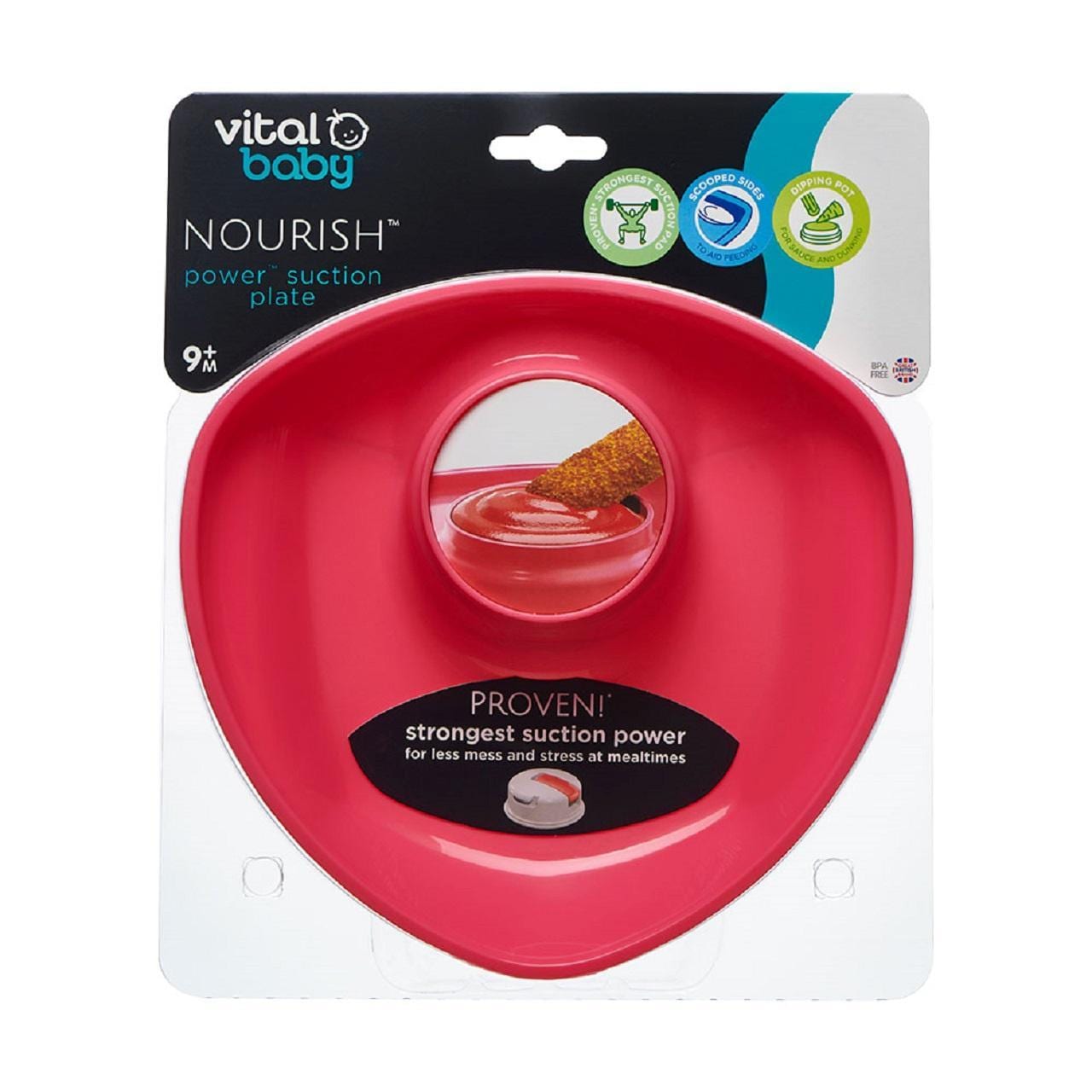 Wisecare Toddler Plates Grip Baby Plates,Food-grade Silicone Dishes,Baby Led Weaning Plates,Non-slip for Highchair Trays and Other Surface,Cherry Red,1 Pack Baby Plates with Suction 
