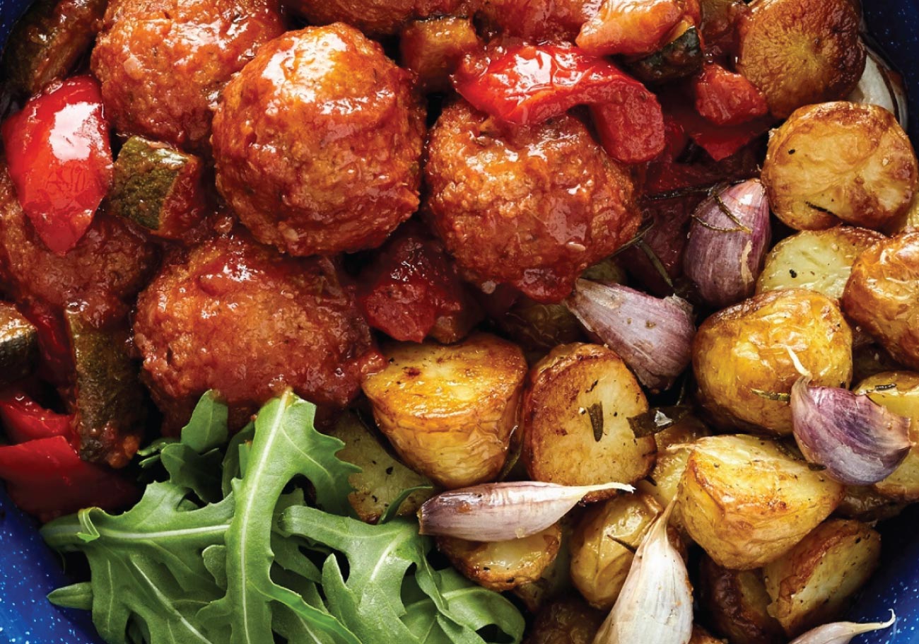 Tofoo balls in a Mediterranean sauce