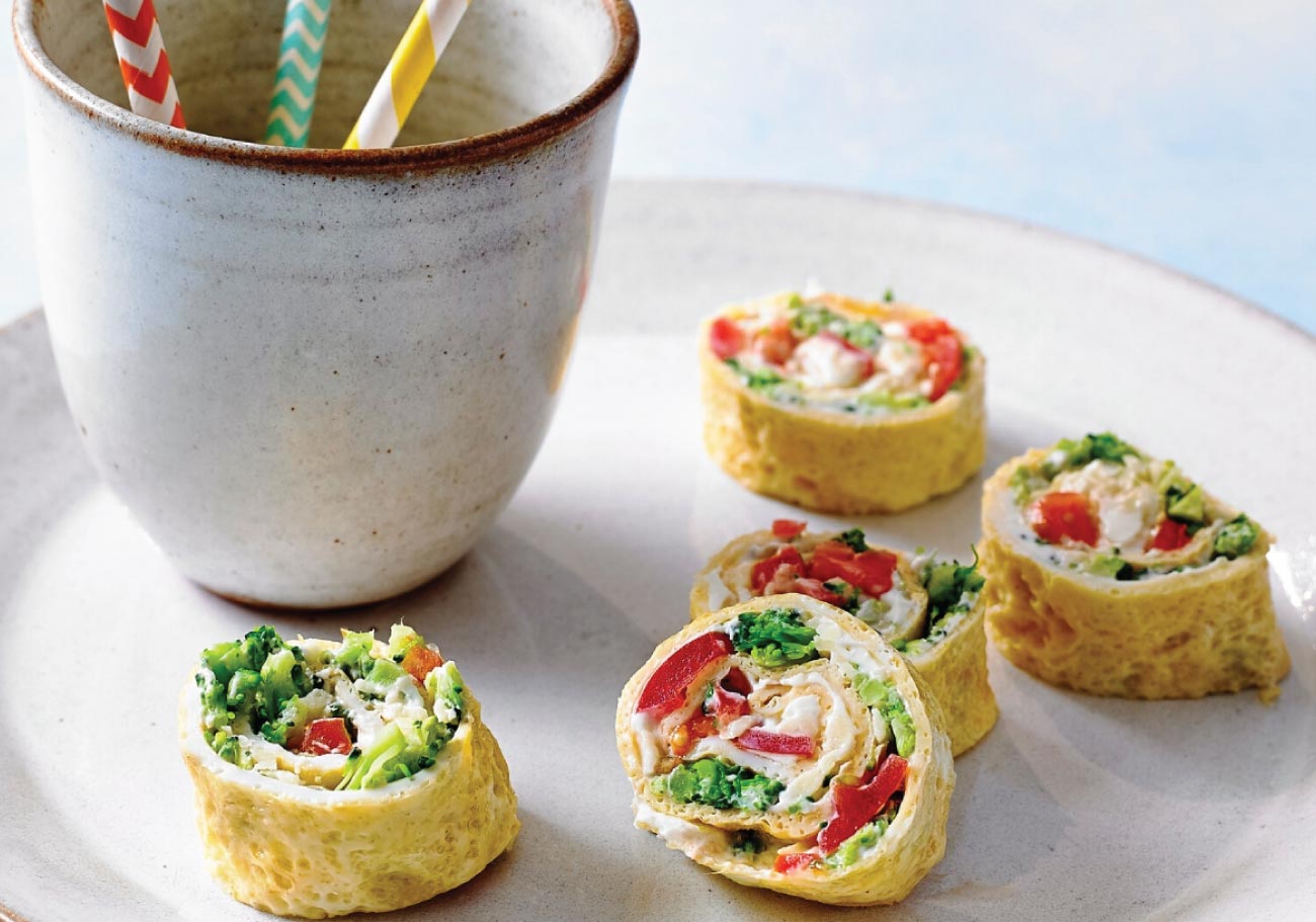 Omelette Pinwheels (V) - weaningworld.com